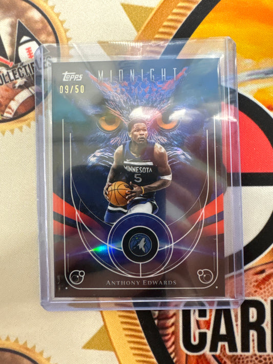 2025-26 Topps Midnight NBA Anthony Edwards Night Owls Pink Refractor /50 SSP