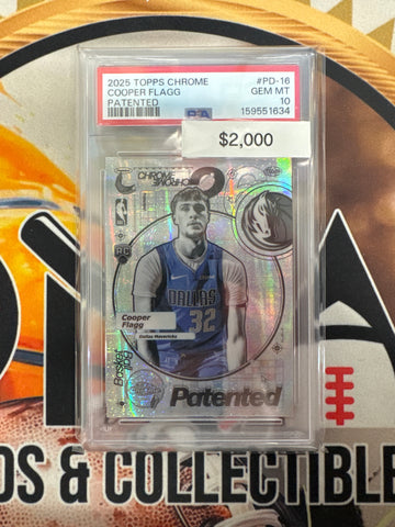 2025 Topps Chrome NBA Cooper Flagg Rookie Patented SSP PSA 10