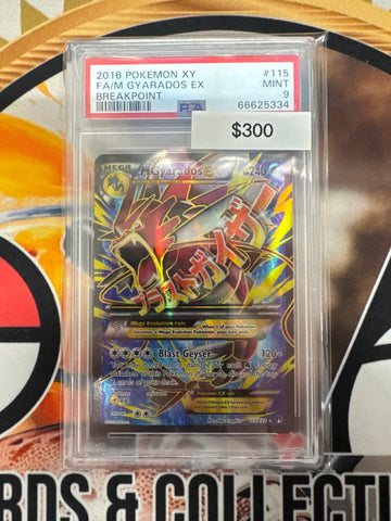 2016 Pokemon XY Full Art M Gyarados Ex 115/122 Breakpoint PSA 9
