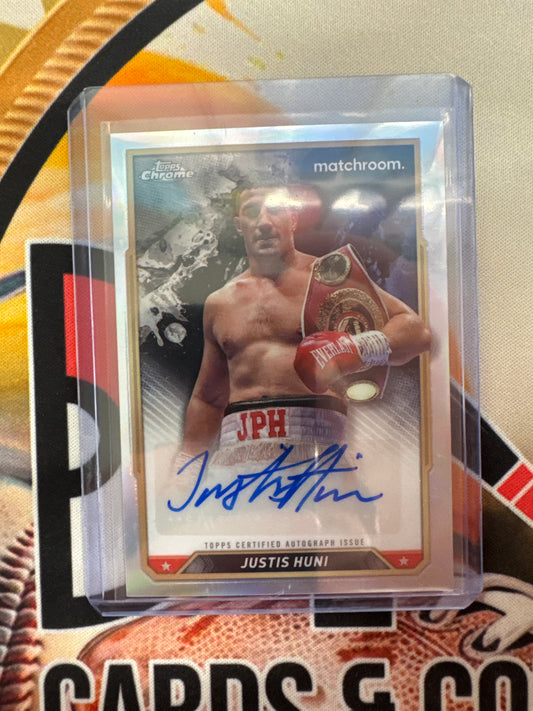 2025 Topps Chrome Boxing Justis Huni Matchroom Refractor Autograph
