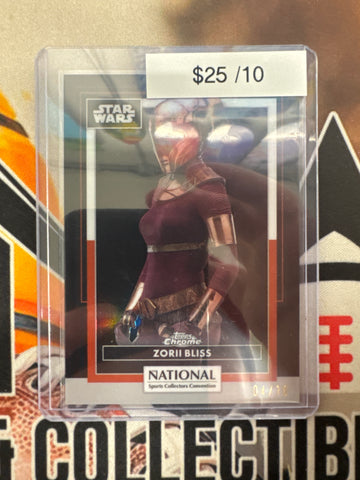 2026 Topps Chrome Star Wars X The National Zorii Bliss Black Refractor /10