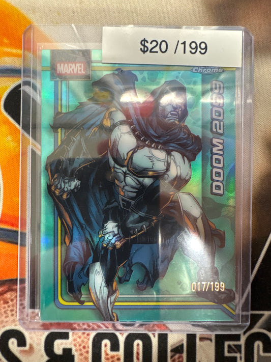 2026 Topps Chrome Marvel Doom 2099 Aqua Refractor /199