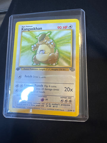 Pokémon Jungle Kangaskhan 21/64 1st Edition LP