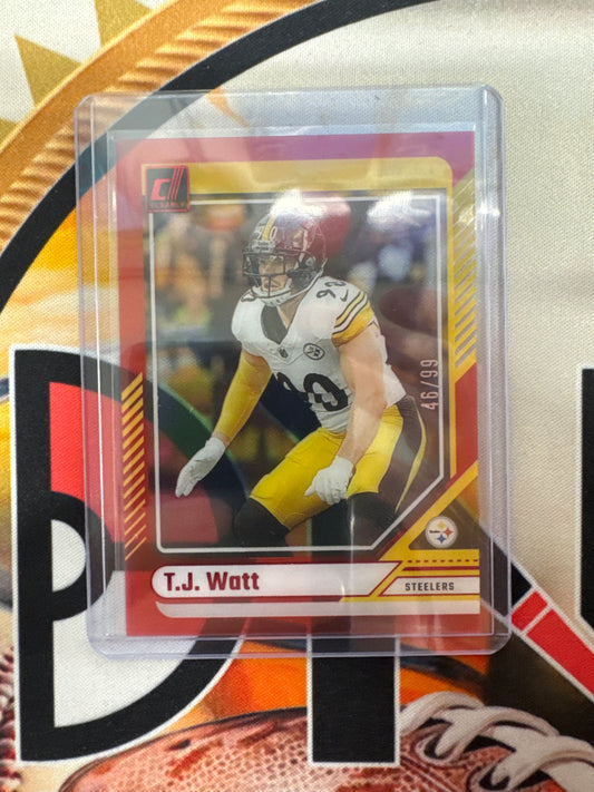 2024 Panini Clearly Donruss NFL T.J. Watt Red Refractor /99