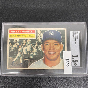 1956 MLB Topps Mickey Mantle Gray Back SGC 1.5