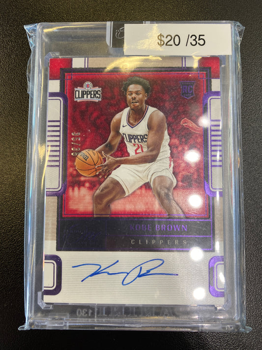 2023-24 Panini One and One Basketball Kobe Brown Rookie Auto 35/35