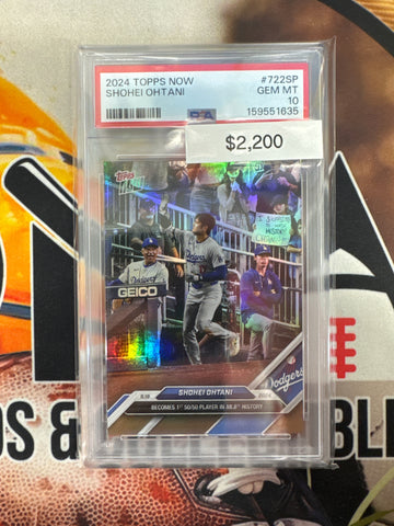 2024 Topps Now MLB Shohei Ohtani Becomes 1st 50/50 Player In MLB Short Print PSA 10
