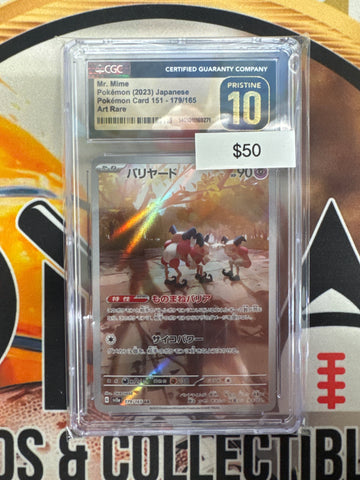 Pokémon Japanese Mr. Mime 179/165 (151) Art Rare CGC Pristine 10