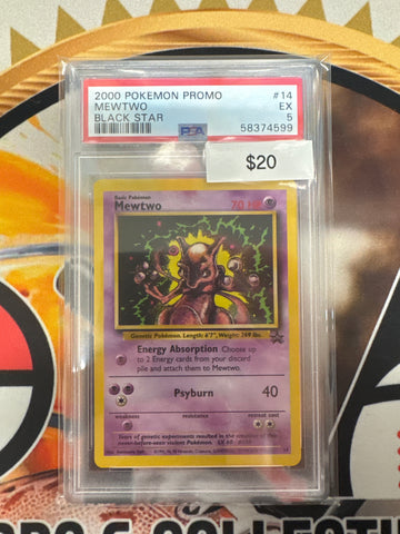 2000 Pokémon Promo Mewtwo Black Star 14 PSA 5