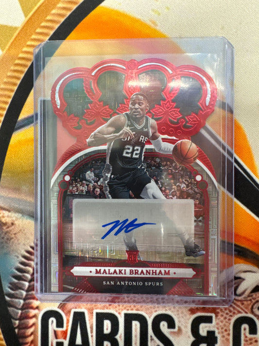 2022-23 Panini Crown Royale NBA Malaki Branham Red Refractor Die-Cut /18 Autograph