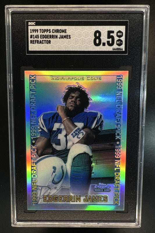 1999 Topps Chrome Edgerrin James #145 Refractor RC Colts SGC 8.5