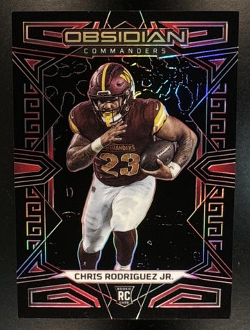 2023 Panini Obsidian Chris Rodriguez Jr. #200 Electric Etch Red /8 RC Commanders
