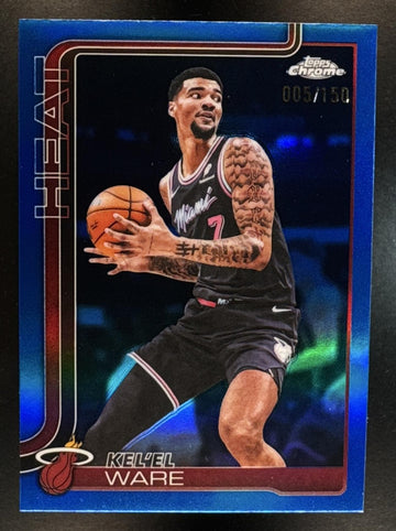 2025-26 Topps Chrome Update Kel'el Ware #112 Blue Refractor 5/150 Heat