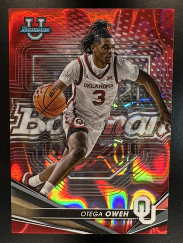 2022-23 Bowman University Best Otega Oweh #20 Red Lava Refractor 5/5 Sooners