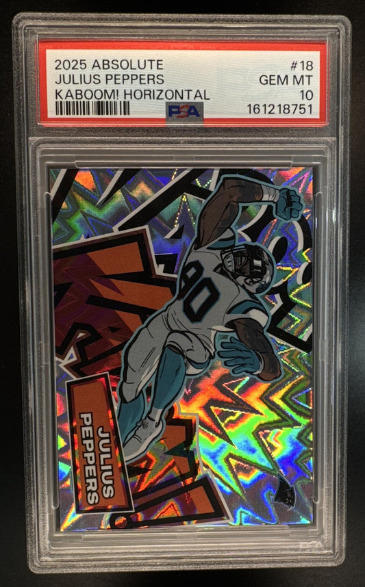 2025 Panini Absolute Julius Peppers #18 Kaboom - Horizontal Panthers PSA 10 Panthers