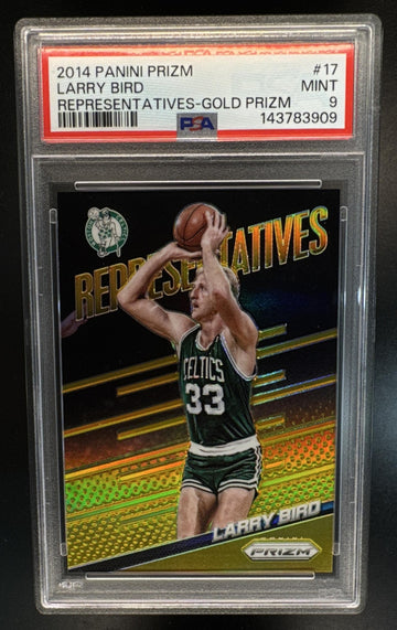 2014 Panini Prizm Larry Bird #17 Representatives Prizms Gold /10 PSA 9