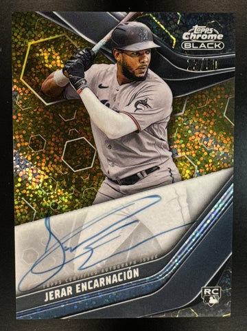 2023 Topps Chrome Black Jerar Encarnacion #CBA-JE Auto Gold Mini Diamond /50 RC Marlins