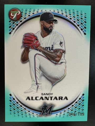2026 Topps Pristine Sandy Alcantara #111 Aqua Refractor 46/199 Marlins