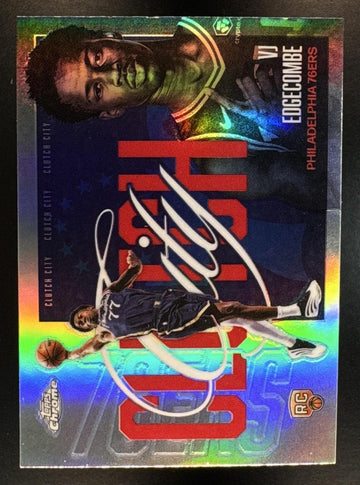 2025-26 Topps Chrome Update VJ Edgecombe #YQ-3 Clutch City Refractor RC 76ers