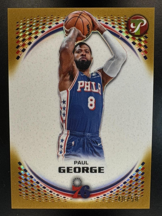 2025-26 Topps Pristine Paul George #69 Gold Refractor 43/50 76ers