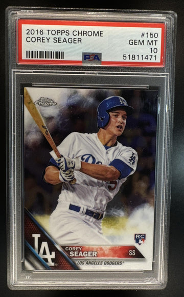 2016 Topps Chrome Corey Seager #150 RC Dodgers PSA 10