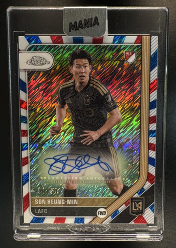 2026 Topps Chrome MLS Son Heung-Min #CA-SH Auto Red/White/Blue Shimmer /50 LAFC