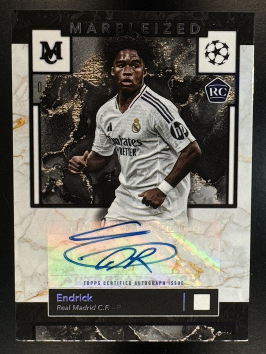 2024 Topps Museum Collection UEFA UCC Endrick Rookie Marbleized Auto Black /10