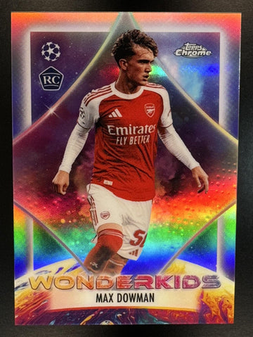 2025 Topps Chrome UEFA Club Competitions Max Dowman #WK-4 Wonderkids RC Arsenal
