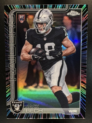 2025 Topps Chrome Jack Bech #388 Rookie Neon Pulse Refractor RC Raiders