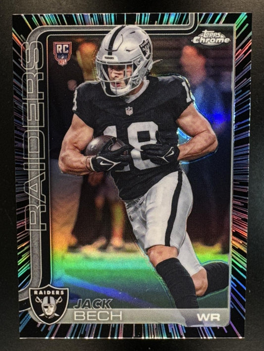 2025 Topps Chrome Jack Bech #388 Rookie Neon Pulse Refractor RC Raiders