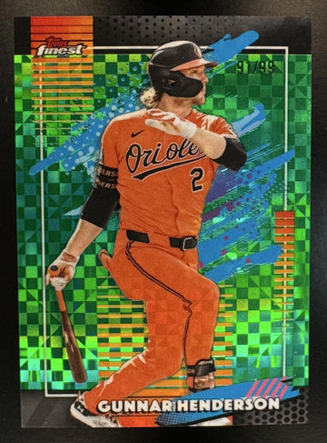 2026 Topps Finest Gunnar Henderson #183 Uncommon Green X-Fractor 91/99 Orioles
