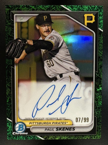 2024 Bowman Paul Skenes #CPA-PS Chrome Prospect Auto Grass Green Refractor /99 Pirates