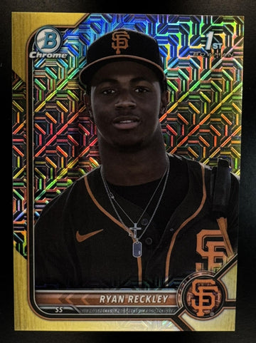 2022 Bowman Chrome Ryan Reckley #BCP-163 Orange Mojo Refractor /25 1st Prospect Giants