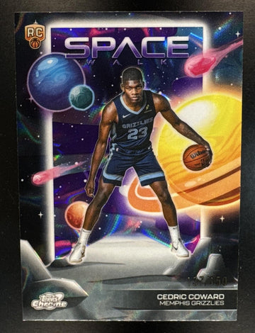 2025 Topps Cosmic Chrome Cedric Coward #SW-13 Space Walk Purple Refractor /150 Grizzlies