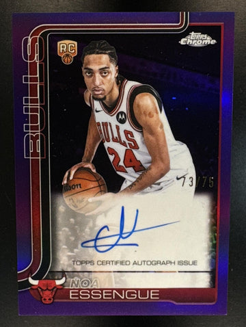 2025 Topps Chrome Update Noa Essengue #TCA-NE Auto Purple Refractor /75 RC