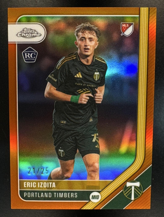 2026 Topps Chrome MLS Eric Izoita #93 Orange Refractor 21/25 RC Timbers