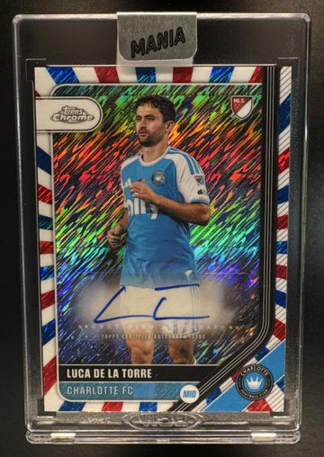2026 Topps Chrome MLS Luca De La Torre #CA-LT Auto Red/White/Blue Shimmer /50