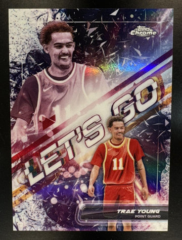 2023-24 Topps Chrome Trae Young #LG-1 Let's Go! Refractor Hawks