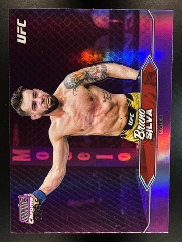 2025 Topps UFC Stadium Club Bruno Silva #C-130 Chrome Purple Refractor 22/75