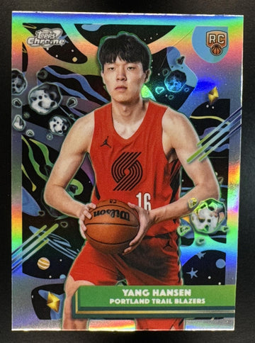 2025-26 Topps Cosmic Chrome Yang Hansen #73 Refractor RC Trail Blazers