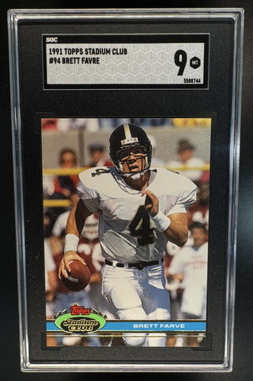 1991 Topps Stadium Club Brett Favre #94 RC Falcons SGC 9