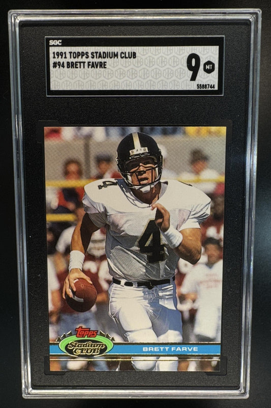 1991 Topps Stadium Club Brett Favre #94 RC Falcons SGC 9