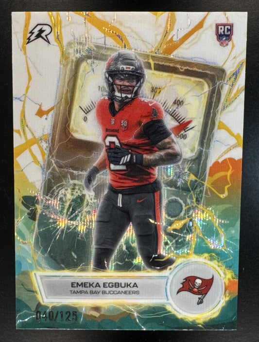 2025 Topps Resurgence Emeka Egbuka #VT-14 Voltaic White Surge Refractor /125 RC Buccaneers