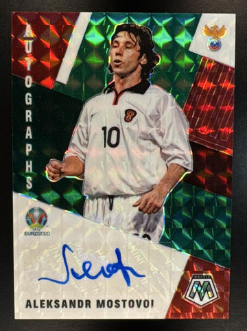 2021 Panini Mosaic UEFA EURO Aleksandr Mostovoi #AM-AM Auto Green Mosaic Russia
