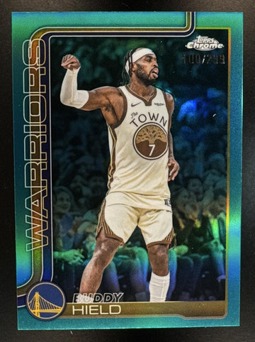 2025-26 Topps Chrome Update Buddy Hield #99 Teal Refractor 100/299 Warriors