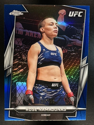 2026 Topps Chrome UFC Rose Namajunas #87 Blue Refractor 105/150