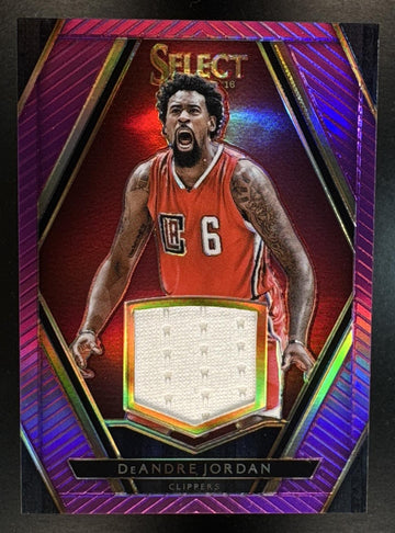 2015-16 Panini Select DeAndre Jordan #45 Swatches Purple Prizms 69/99 Clippers