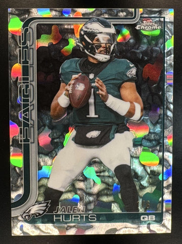 2025 Topps Chrome Jalen Hurts #247 First Day Issue SP /6 Eagles