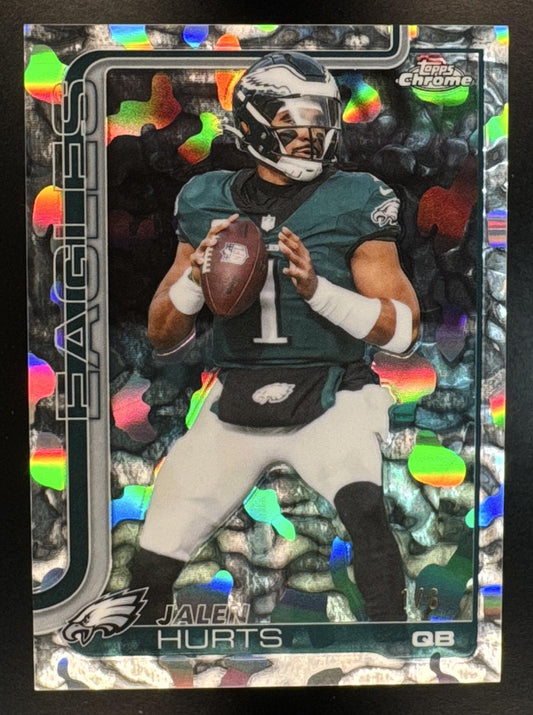 2025 Topps Chrome Jalen Hurts #247 First Day Issue SP /6 Eagles