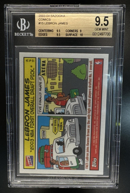 2003-04 Topps Bazooka LeBron James #15 Comics RC Cavaliers BGS 9.5